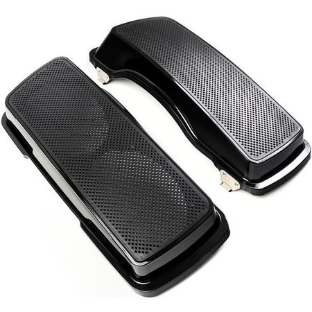 KAPSCO MOTO Kapsco Moto SPK111 6 x 9 in. Saddlebag Speaker Lids Dual with Speaker Grille Covers; Black SPK111